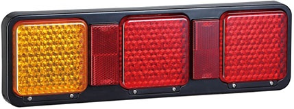 LED combination tail light for trucks 10-30V with reflector